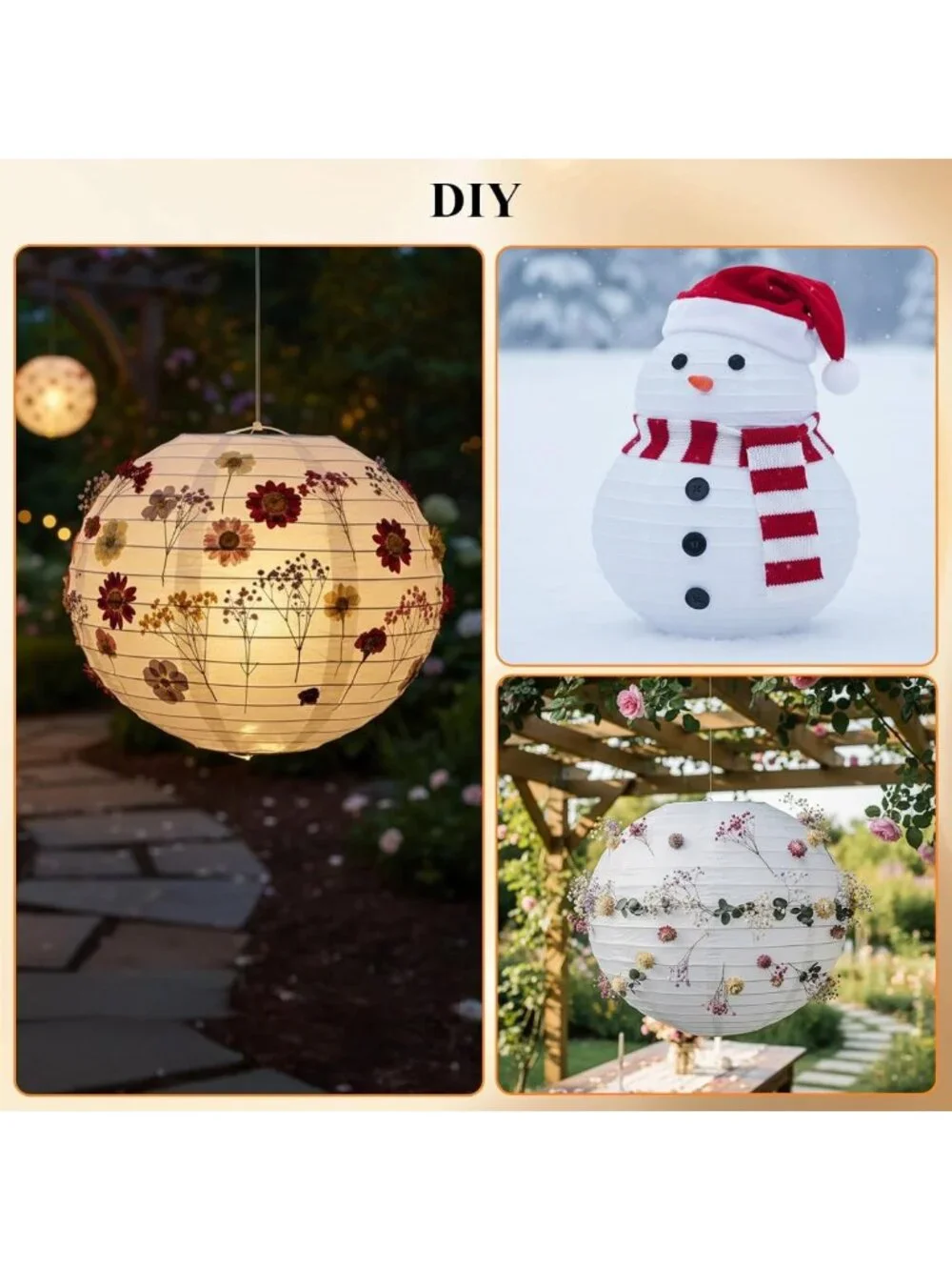 30Pcs White Paper Lanterns - 10